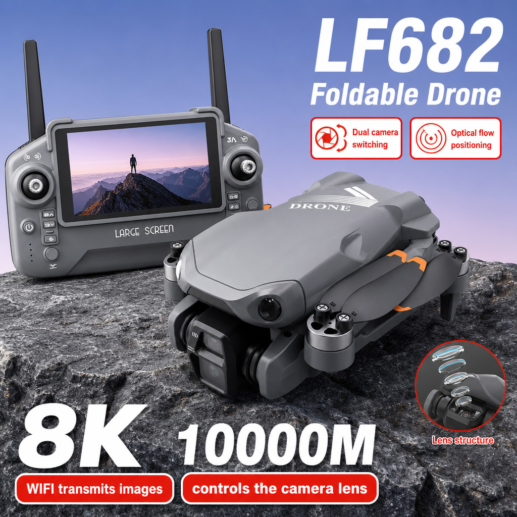 Drone Gimbal Brushless - Luftbild-Drohne LF682 mit 8K HD Dual-Kameras,