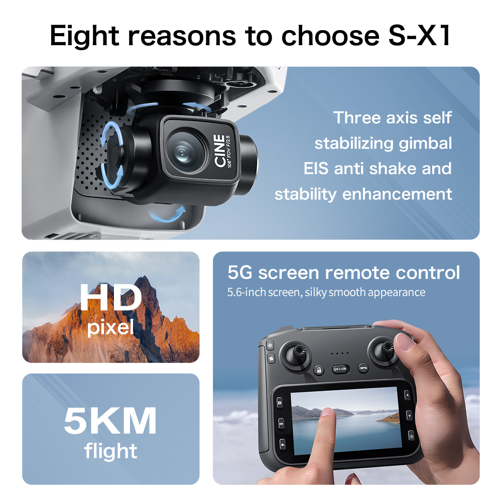 S-X1 Mini-Drohne 8K Profession – Drone Gimbal 3 Axis Bewertung und Preis